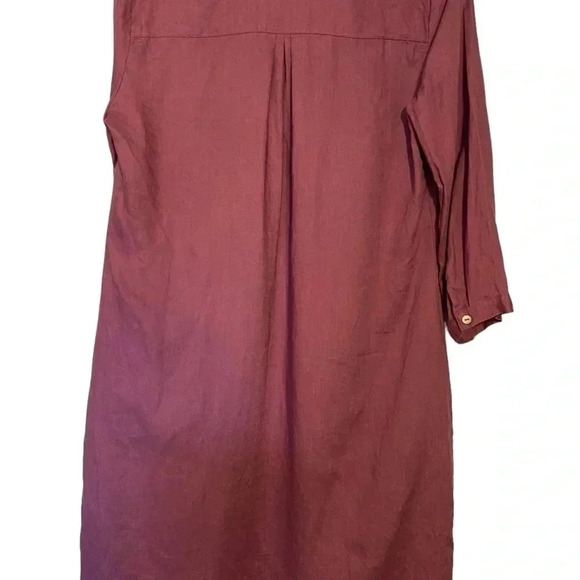 J Jill purple dress knee length 100% linen pleated shoulder 🌸🌸 - Picture 3 of 4
